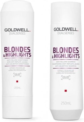 Goldwell Blondes And Highlights Zestaw Do Włosów Blond Szampon 250Ml + Odżywka 200Ml