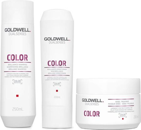 Goldwell Dualsenses Color Zestaw Do Włosów Farbowanych: Szampon 250Ml + Odżywka 200Ml + Maska 200Ml