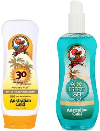 Australian Gold Spf 30 Lotion&Aloe Freeze Spray Gel Balsam Do Opalania 237Ml + Chłodzący Spray Po Opalaniu 237Ml