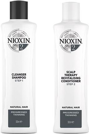 Nioxin System 2 Zestaw Przeciw Wypadaniu Do Włosów Naturalnych I Znacznie Przerzedzonych Szampon 300Ml + Odżywka 300Ml
