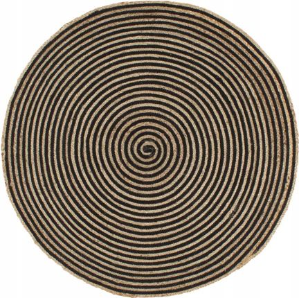 Dywanik ręcznie wykonany z juty, spiralny wzór, cz