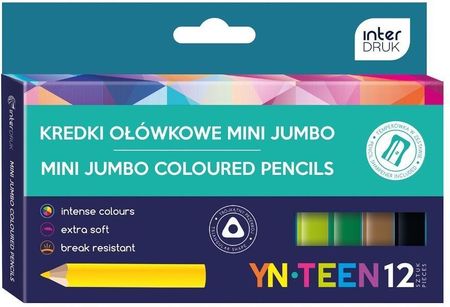 Kredki Trójkątne Jumbo Mini 12 Kolorów Yn Noster
