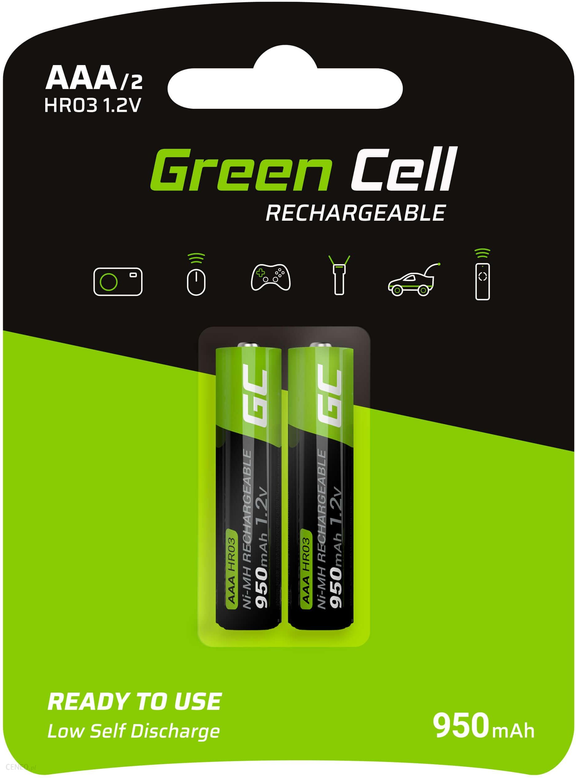   Žaliųjų ląstelių baterijos 2x AAA HR03 950mAh (GR07)