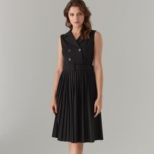 Mohito - Plisowana sukienka z paskiem - Czarny - Ceny i opinie 