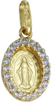 Norbisrebro Złoty Cudowny Medalik Matki Boskiej Z Cyrkoniami - Próba 585 Idrcudowny4