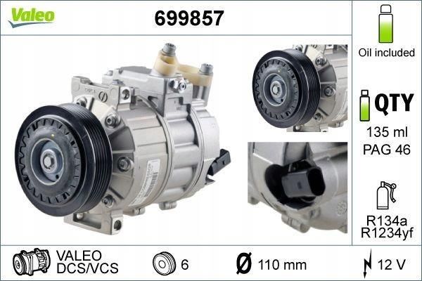 Compressore Climatizzatore VALEO 7SUE16 Compatibile Con AUDI A4 A6 A8