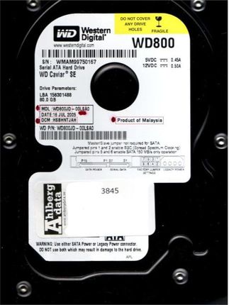 WD 800JD 80GB ATA150 7200rpm 8MB (WD800JD)