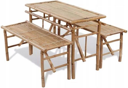 Stół piknikowy z ławkami, 3 elementy, składane, ba