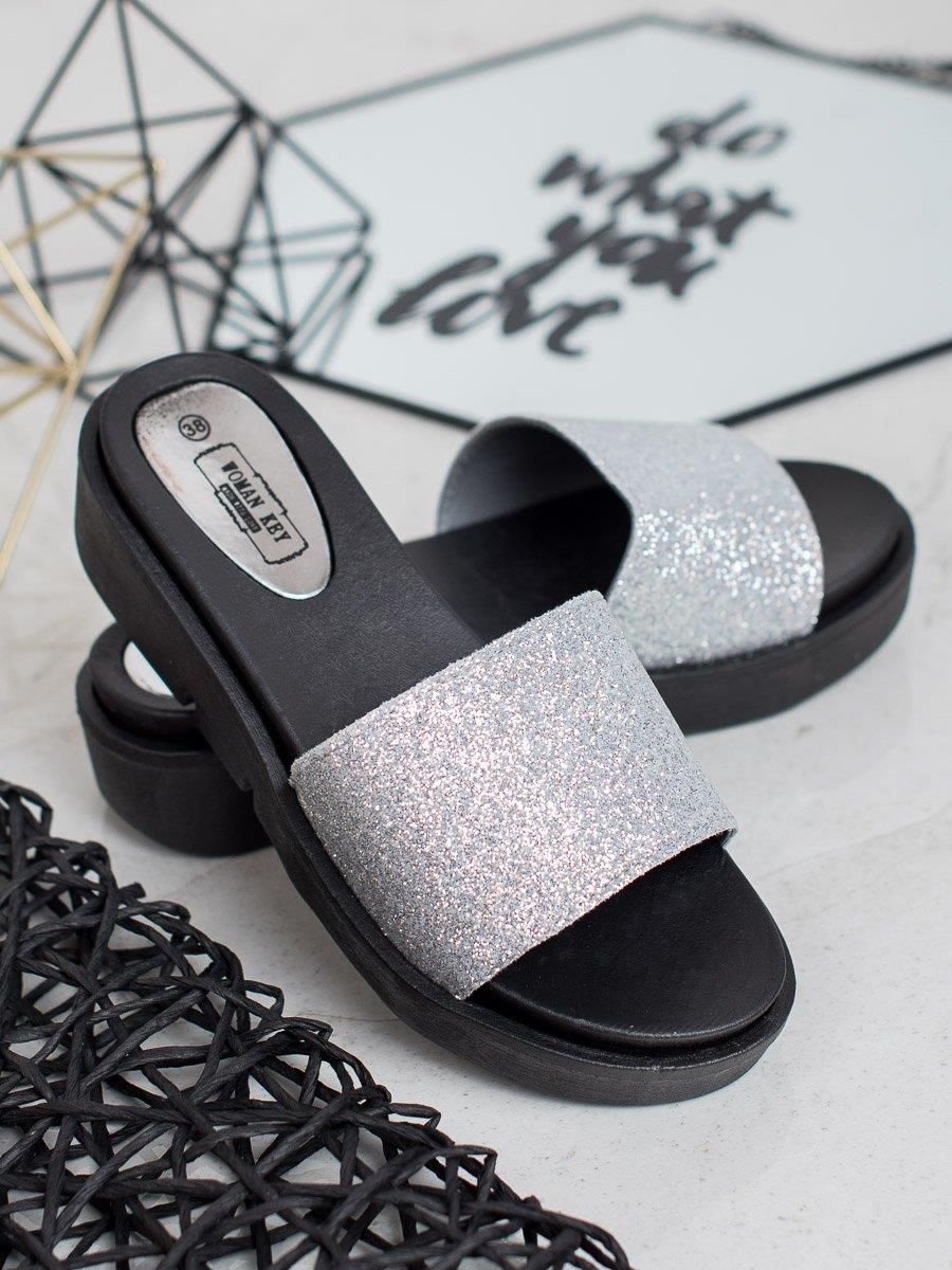 klapki gumowe na koturnie damskie