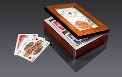Piatnik Karty lux w pudelku drewnianym z okienkiem karty do gry 2932 - zdjęcie 1