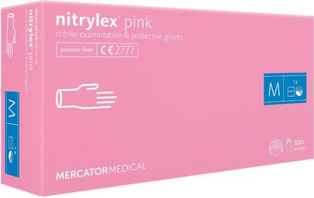 Mercator Rękawiczki diagnostyczne nitrylex pink M 100szt.