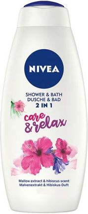 Nivea Shower&Bath Care&Relax Żel Pod Prysznic I Płyn Do Kąpieli 2 W 1 Malwa I Hibiskus 750 ml