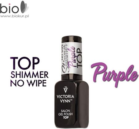 Victoria Vynn Gel Polish Top No Wipe Shimmer PURPLE 8ml