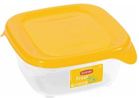 Curver Pojemnik Na Żywność Kwadratowy Fresh&Go 0,25L Żółty Transparentny 182255