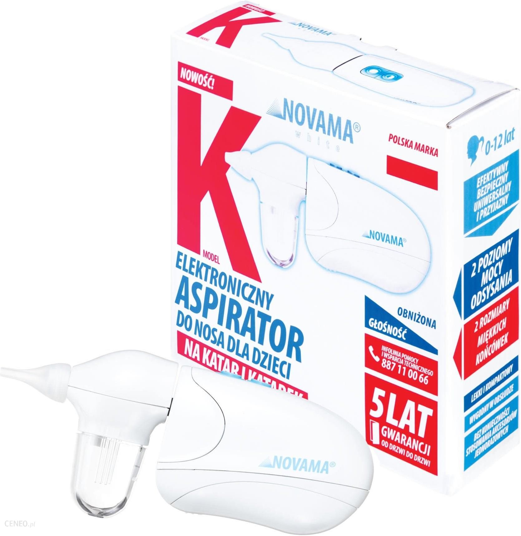  Novama White K Aspirator elektryczny do nosa na katar i katarek