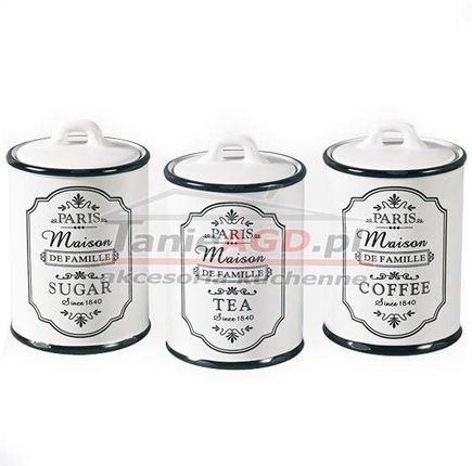 Maestro Zestaw 3 Pojemników Ceramicznych Na Kawę Herbatę I Cukier (Mr2003003Cs)