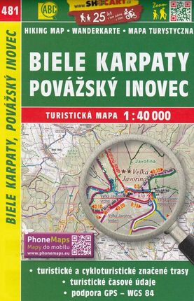 Biele Karpaty, Povazsky Inovec Turisticka mapa / Białe Karpaty, Góry Inowieckie Mapa turystyczna