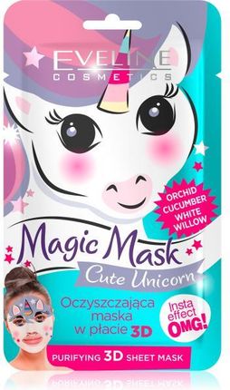 Eveline Magic Mask Cute Unicorn oczyszczająca maska w płacie 1szt
