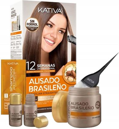 Kativa Brazilian Straightening zestaw keratynowy z arganem do wygładzania i prostowania włosów 145ml
