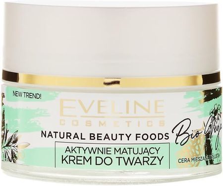 Krem Eveline Natural Beauty Foods Aktywnie Matujący Bio Vegan na dzień i noc 50ml