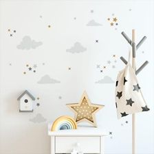 Yokodesign Naklejki Na Ścianę Chmurki I Gwiazdki - Ozdoby do pokoju dziecięcego handmade