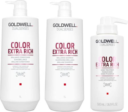 Goldwell Dualsenses Color Extra Rich Szampon 1000ml + Odżywka 1000ml + Kuracja 500ml