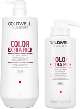 Goldwell Dualsenses Color Extra Rich Szampon 1000ml+60-Sekundowa Kuracja 500ml