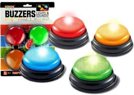 Lean Toys Zestaw Buzzers 4 Światełka Światło Dźwięk 4 Kolory