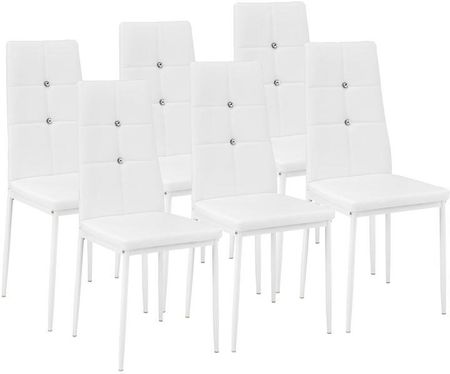 Tectake Zestaw 6 Stylowych Krzeseł Biały