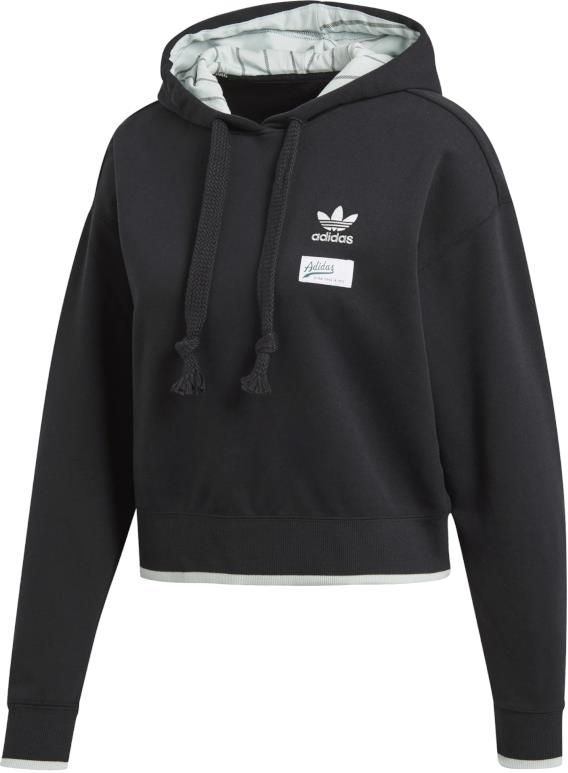 Moda Adidas Originals Cropped Bluzy Z Kapturem Damskie