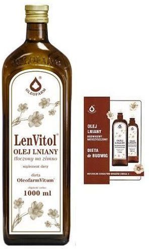 Oleofarm Lenvitol Lniany Tłoczony Na Zimno 1000Ml - zdjęcie 2 Oleofarm Lenvitol Lniany Tłoczony Na Zimno 1000Ml
