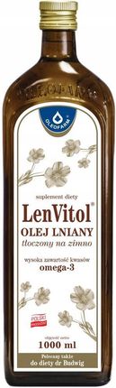 Oleofarm Lenvitol Olej Lniany Tłoczony Na Zimno 1000ml