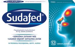 Zdjęcie Sudafed Tabletki powlekane 60mg 12 sztuk - Nowy Dwór Mazowiecki