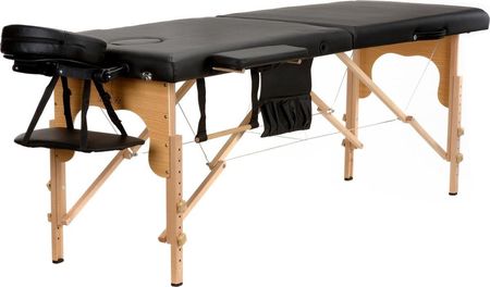 Łóżko do masażu 2 segmentowe BODYFIT, czarne, 185x60 cm - Sport 