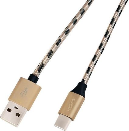LogiLink USB-C 1,0m brązowo/czarny (CU0133)