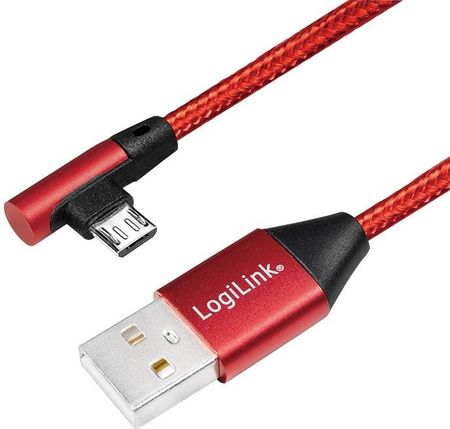LogiLink micro USB 0,3m kątowy czerwony (CU0149)