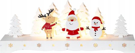 Szwedzki Świecznik świąteczny Led Rudolf i Mikołaj