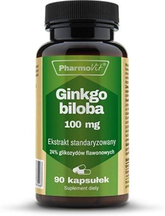 Kapsułki Pharmovit Ginkgo Biloba 100 Mg Standaryzowany 24% Glikozydów Flawonowych 90 szt.