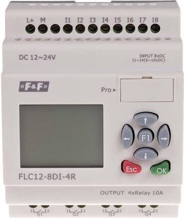F&F Sterownik swobodnie programowalny 8 wejść cyfrowych FLC12-8DI-4R