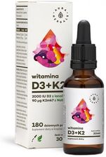 Zdjęcie Aura Herbals Witamina D3 (2000IU) + K2MK7 krople 30ml - Ryki