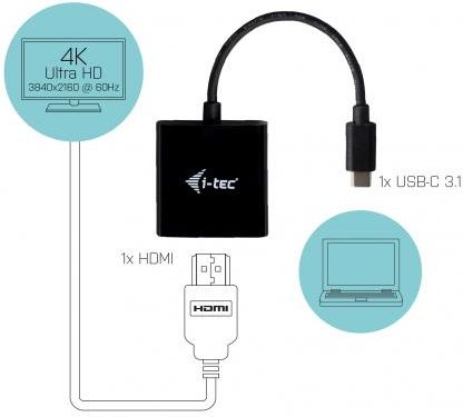 C31DUAL4KHDMI, i-tec USB-C 3.1 Dual 4K HDMI Video Adapter