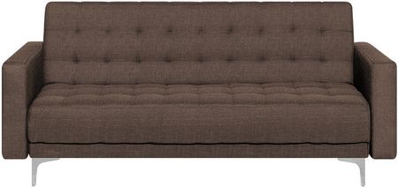 Beliani Modułowa sofa rozkładana 3-osobowa pikowana brązowa Aberdeen