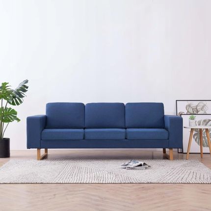 3-osobowa sofa tapicerowana tkaniną, niebieska 281
