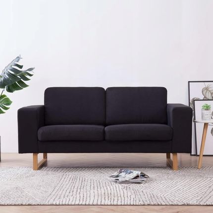 2-osobowa sofa tapicerowana tkaniną, czarna 281389