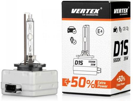 Żarówka ksenonowa Vertex D1S 5500K 85V 35W + 50% Power (+50% więcej światła)