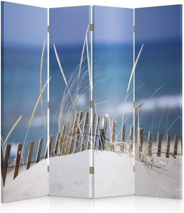 Feeby Parawan Pokojowy Czteroczęściowy Dwustronny Canvas Plaża (1352612400882)