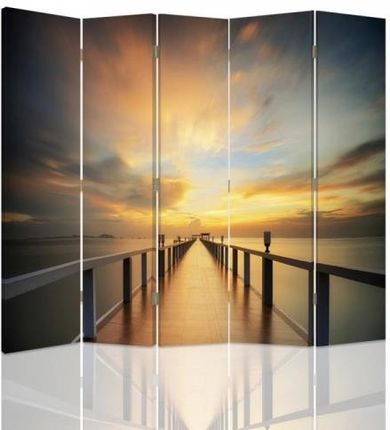 Feeby Parawan Pokojowy Pięcioczęściowy Dwustronny Canvas Widok Zachodzącego Słońca Na Pomoście (1400812401362)