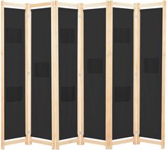 Zdjęcie vidaXL Parawan 6Panelowy Czarny 240X170X4 Cm Tkanina - Reda