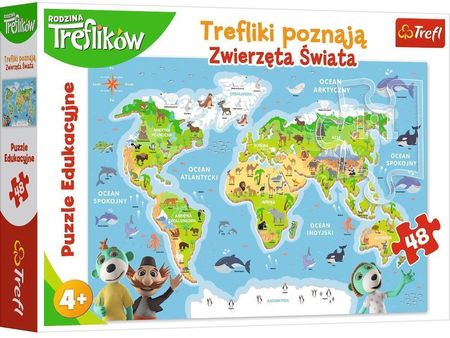 Trefl Puzzle 48el. Edukacyjne Trefliki Poznają Zwierzęta Świata 15552