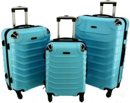 Zestaw 3 walizek PELLUCCI 730 Metaliczno Niebieskie - metaliczny niebieski